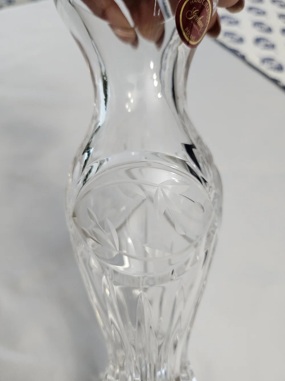Vintage Gorham Crystal Bud Vase Victoria's Garden Hand Cut Poland 6.75